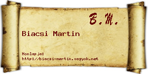 Biacsi Martin névjegykártya